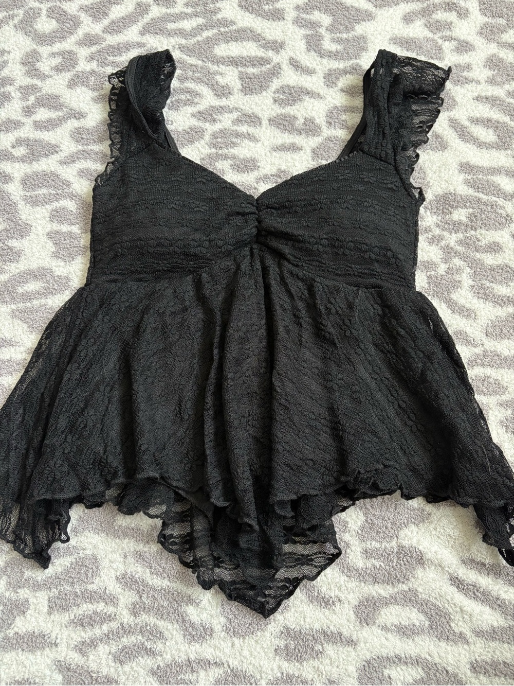 black lace padded tank top